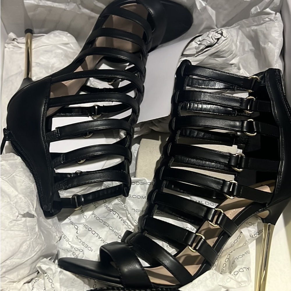 Black Strappy Heeled Sandals